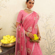 light pink saree