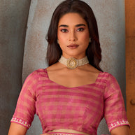 pink art silk saree
