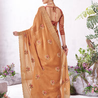 Orange trendy saree