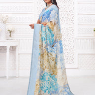 blue saree for summer styling