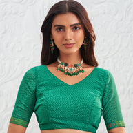 bottle green saree