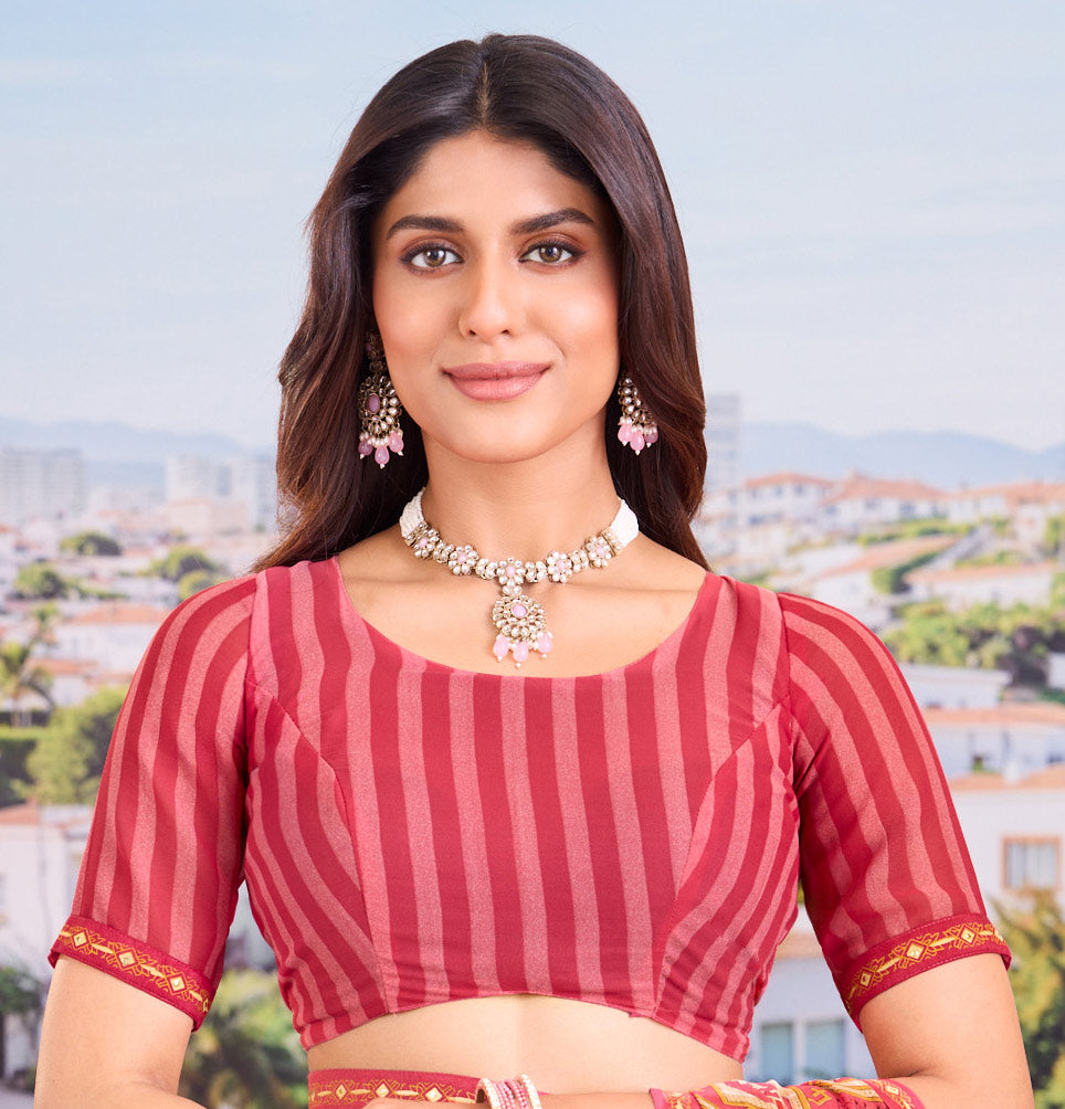 pink saree