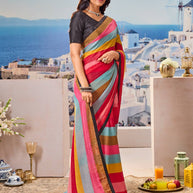Lightweight striped saree design