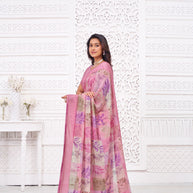 pink saree for daily wear