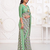 green saree for casual wear