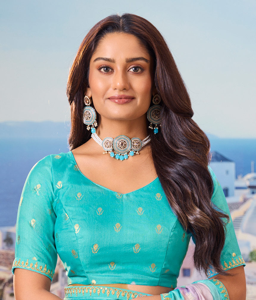 blue saree