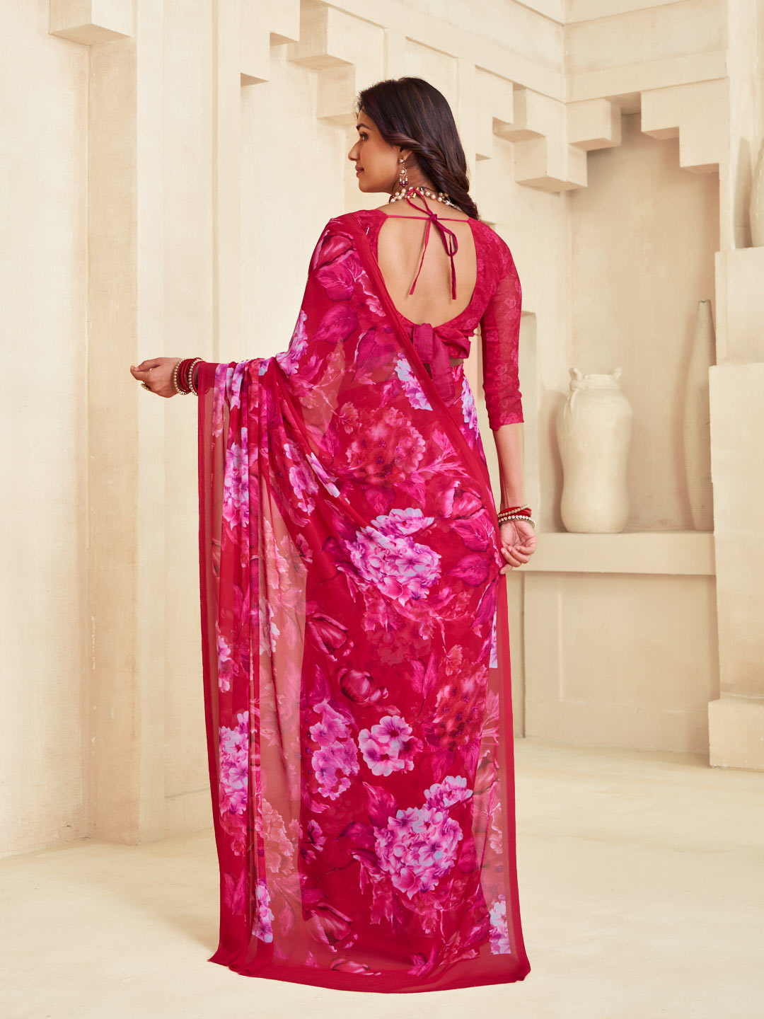pink saree