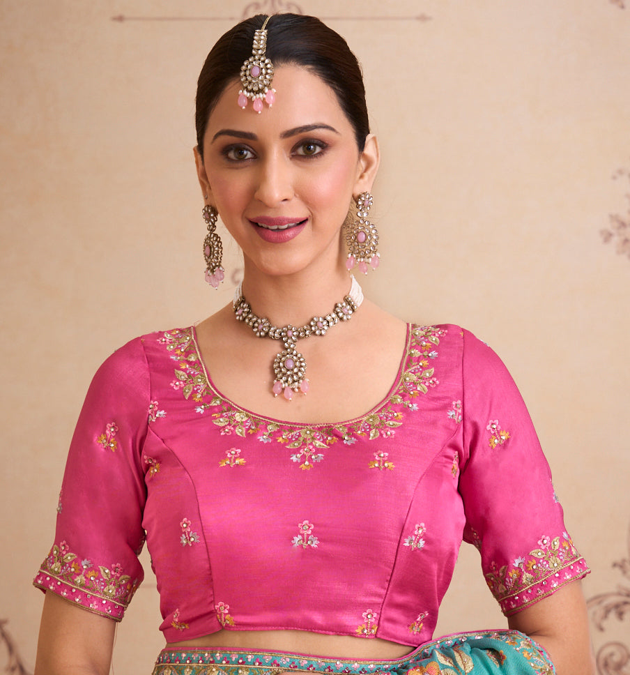 green chiffon saree