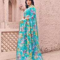 flowy georgette saree outfit