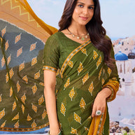 Trendy geometric saree design