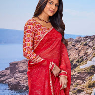 Lightweight red saree