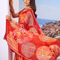 Elegant red saree