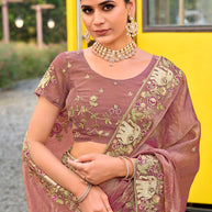 designer motif embroidery saree