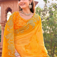designer floral embroidery saree