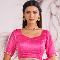 Laxmipati Murli Pink Chiffon Floral Saree