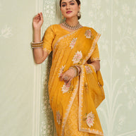 yellow colour saree