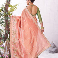 Peach lightweight saree