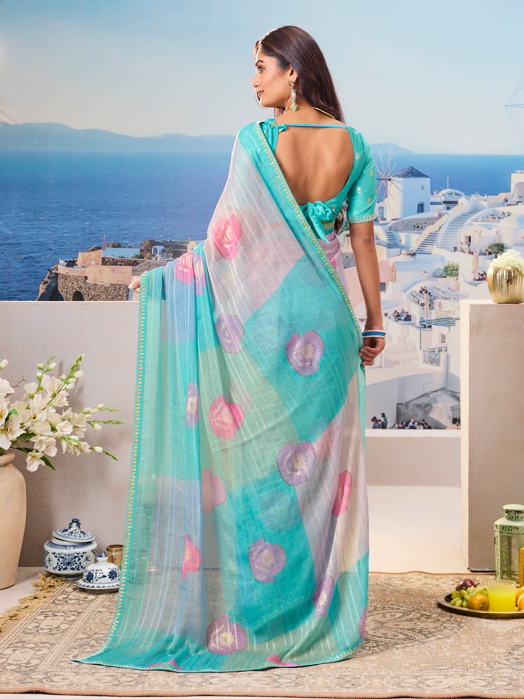 Shop blue saree online