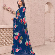 elegant designer navy saree
