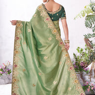 Green luxury saree