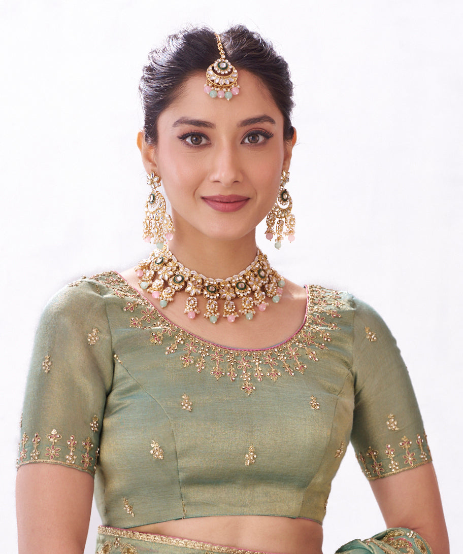 green saree
