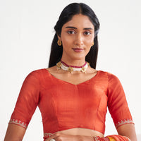 Laxmipati Murli Orange Chiffon Floral Saree
