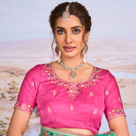 green chiffon saree
