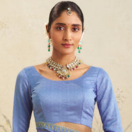 blue chiffon saree