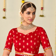 red georgette saree