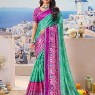 Green bandhani saree