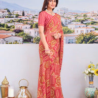 Trendy printed saree
