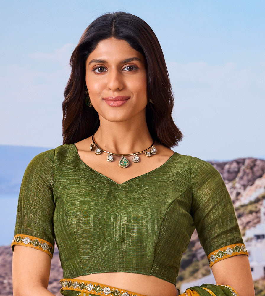 green saree