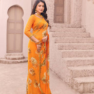 vibrant digital print designer saree