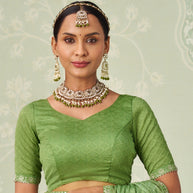green designer saree