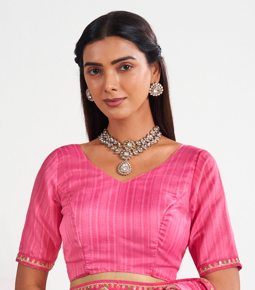 Laxmipati Murli Pink Chiffon Floral Saree