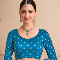 blue silk saree