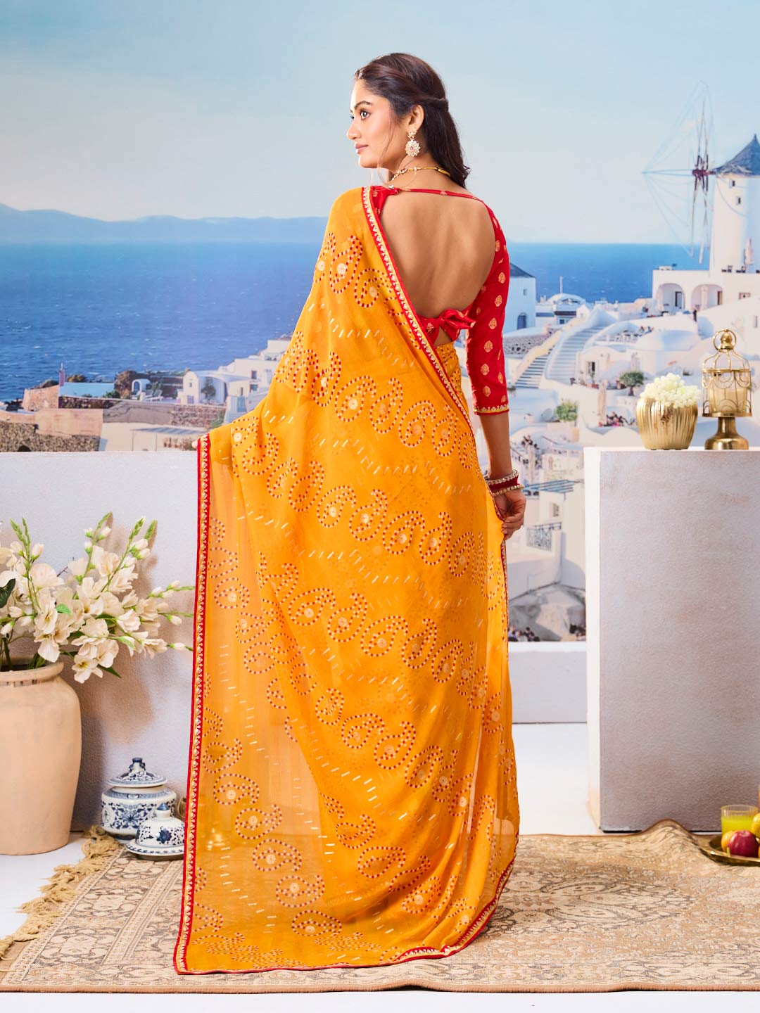 Buy mustard saree online trendy style