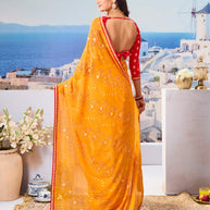 Buy mustard saree online trendy style