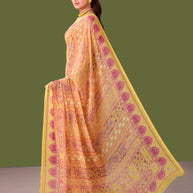 Laxmipati Dillagi Yellow Georgette Floral Saree