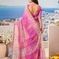 Purple trendy floral saree