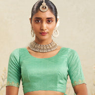 green chiffon saree