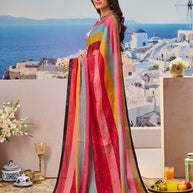 Stylish multicolor saree casual wear
