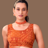 Laxmipati Dillagi Orange Georgette Floral Saree
