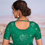peacock green saree