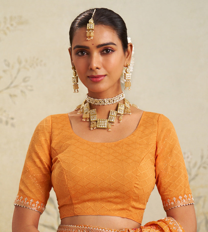 orange colour saree