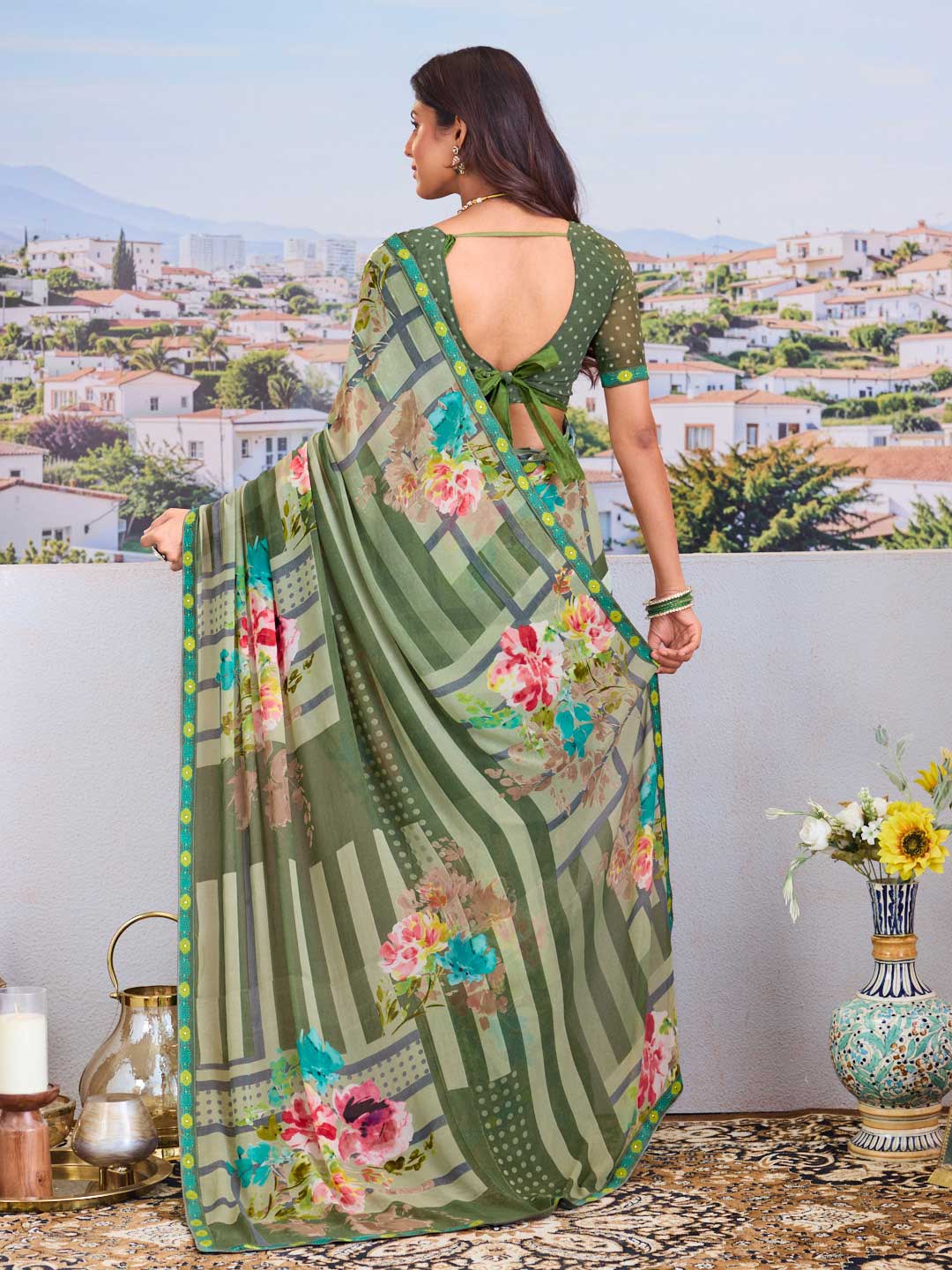green saree
