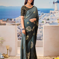 Trendy floral saree modern design