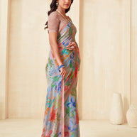 Multicolor saree lightweight georgette