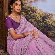 purple colour saree