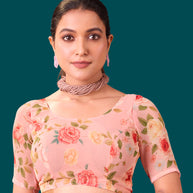 Laxmipati Dillagi Pink Georgette Floral Saree